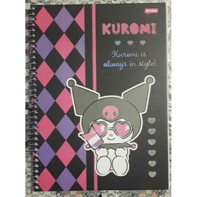 Cadernos univ espiral 1x1 kuromi ( Lançamento) 80 folhas em Oferta na Shopee