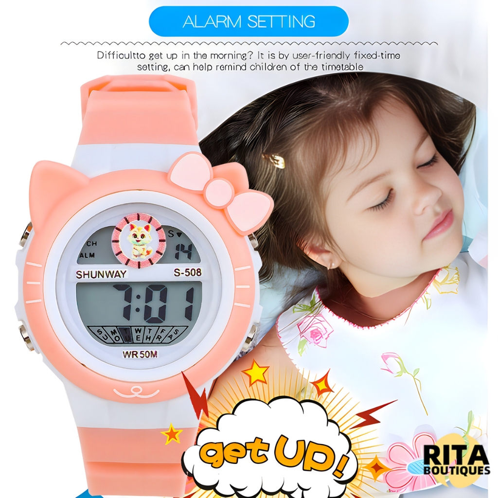 Relógio Infantil Digital A Prova D'água Pulseira De Silicone Menino E Menina Led Esportivo Original