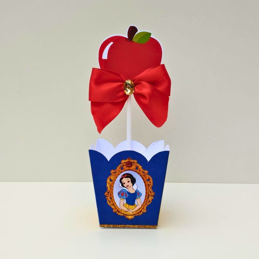 Caixa Cachepot Branca de Neve | Centro de Mesa | Kit Aniversario | Lembrancinhas | Festa Infantil | Enfeite Mesa