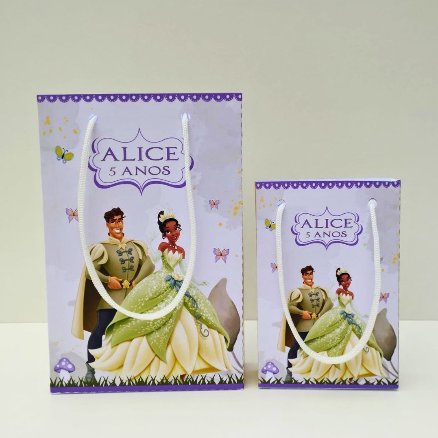 Sacolinha Personalizada A Princesa e o Sapo  | Lembrancinhas | Sacolinha Aniversario | Kit aniversario | Festa Infantil