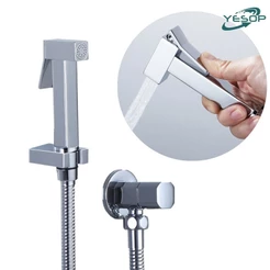 Ducha Higiênica De Banheiro Quadrada Cromada Aço Inox 304 Luxo Brilhante Yesop