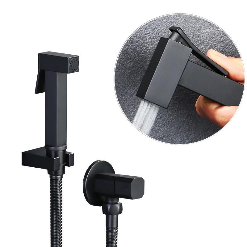 Ducha Higiênica De Banheiro Quadrada Aço Inox Fosco Preto Yesop em Oferta na Shopee