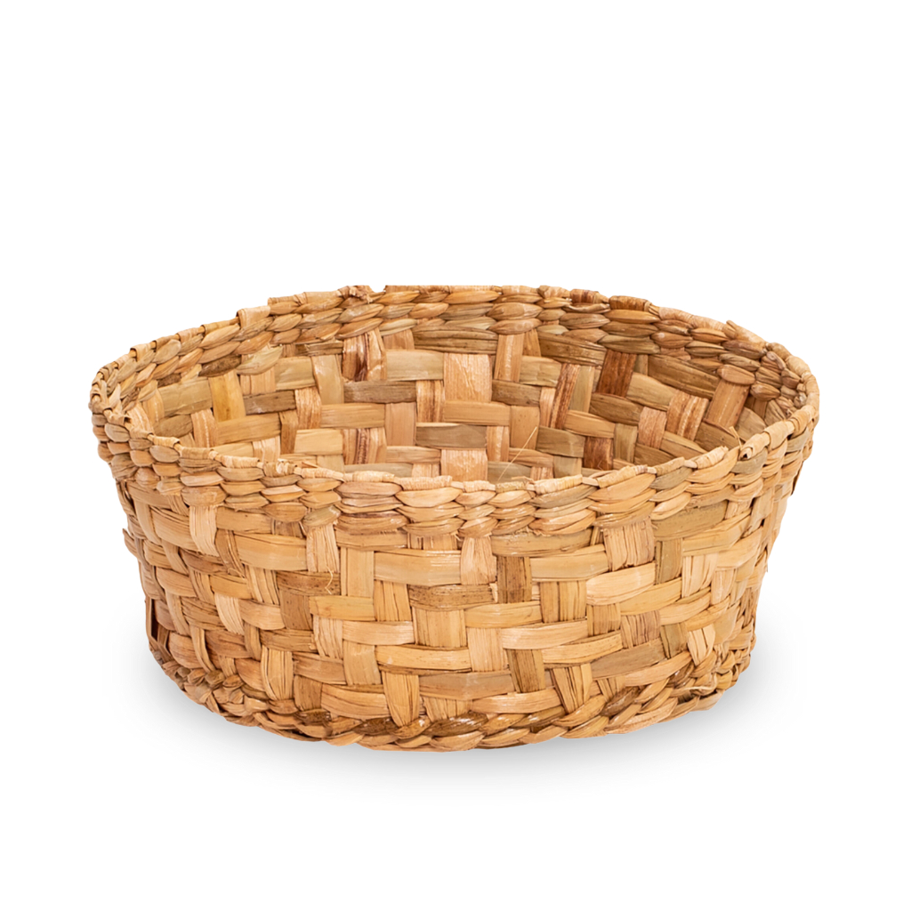 Cesta De Palha Cachepot Fruteira Decoração de Taboa G