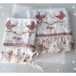 Fralda De Pano Luxo Cremer Personalizada 2 Pçs Passeio E Boca Bordada em Oferta na Shopee