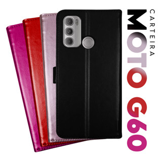 Capa Case Capinha Carteira Flip Cover Couro Sintético PRETA Para Motorola Moto G60 Xt2135 tela 6.8 pol - Cell in Power25 em Oferta na Shopee
