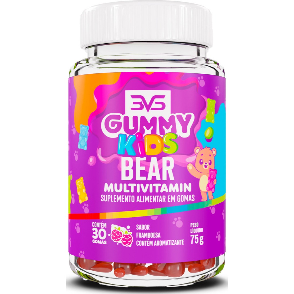 Multivitaminico De A A Zinco Kids Bear - Gummy 100% Natural - 30 Doses - 3VS Nutrition em Oferta na Shopee