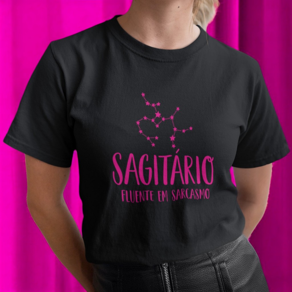 Imagem Camiseta Blusa Preta Oversized Streetwear Feminina Estilosa Signos