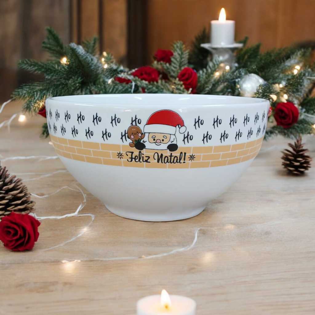 Cumbuca Porcelana 450ml 1 Peças Bowl Tigelas Feliz Natal