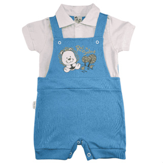 Roupinha Bebê Jardineira Leão Suedine Menino Verão 100% Algodão em Oferta na Shopee