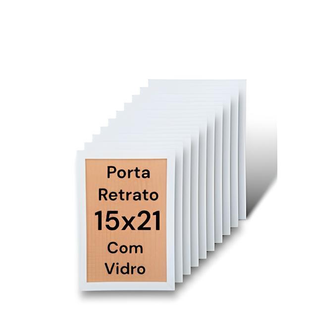 Kit 15 Porta Retrato 15x21 Decorativo Moldura Branca e Preta Com Vidro em Oferta na Shopee