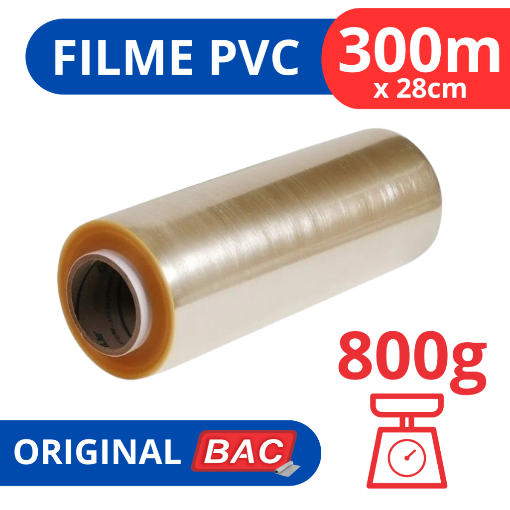 Rolo Bobina Plastico De Filme Pvc 28cm X 300 Metros Original BAC