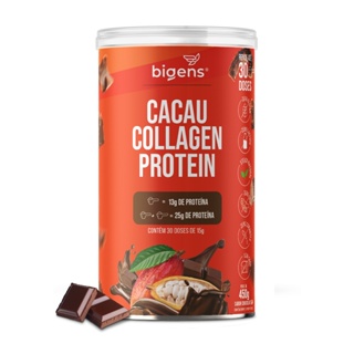 BIGENS CACAU COLLAGEN PROTEIN 450G | 25G DE PROTEÍNA POR PORÇÃO em Oferta na Shopee