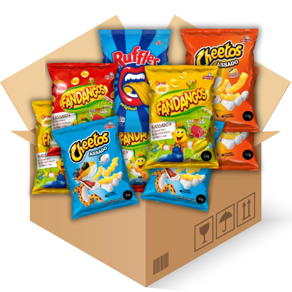 Kit C/20 Salgadinhos Baby Sortidos Ruffles Fandangos e Cheetos Elma Chips Kit C/20 Salgadinhos Baby Sortidos Ruffles Fandangos e Cheetos Elma Chips