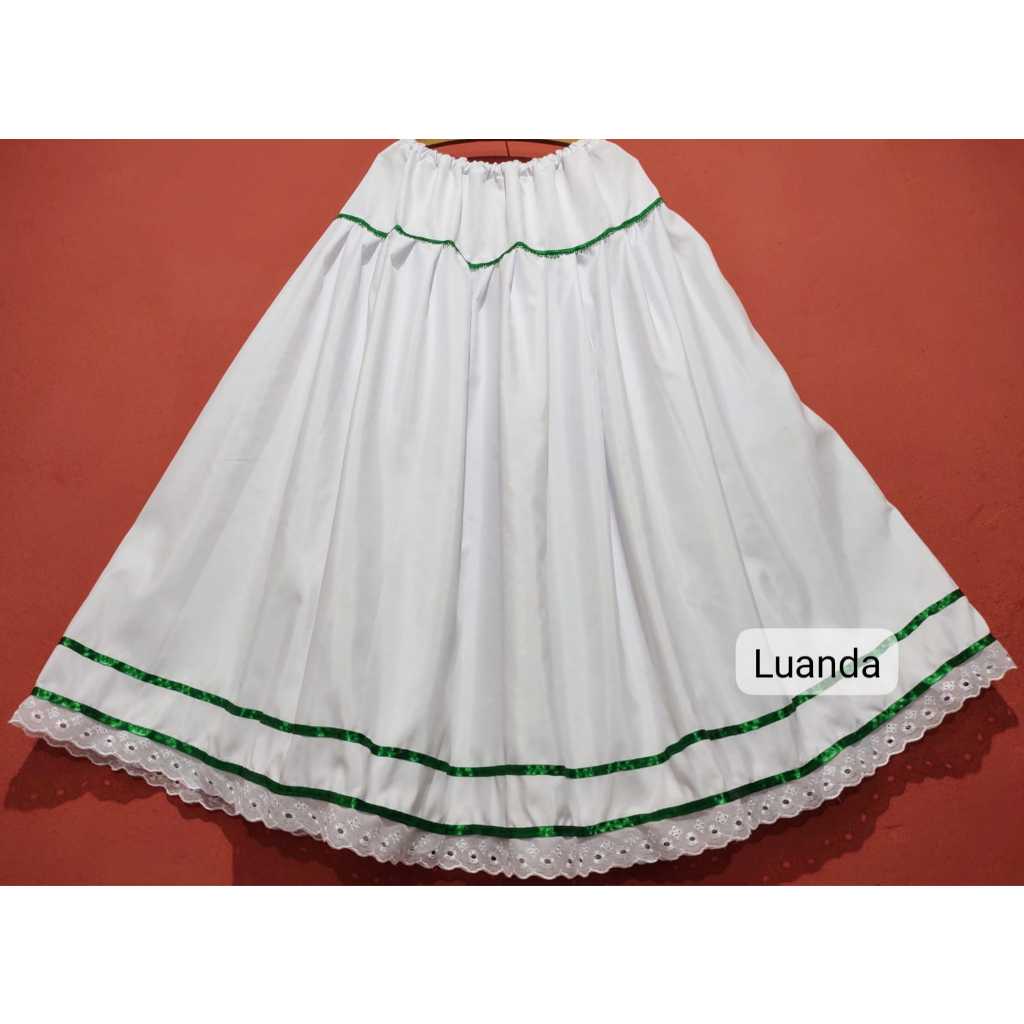 SAIA BRANCA VERDE FITAS 3M DE RODA OXOSSI CABOCLO UMBANDA CANDOMBLE