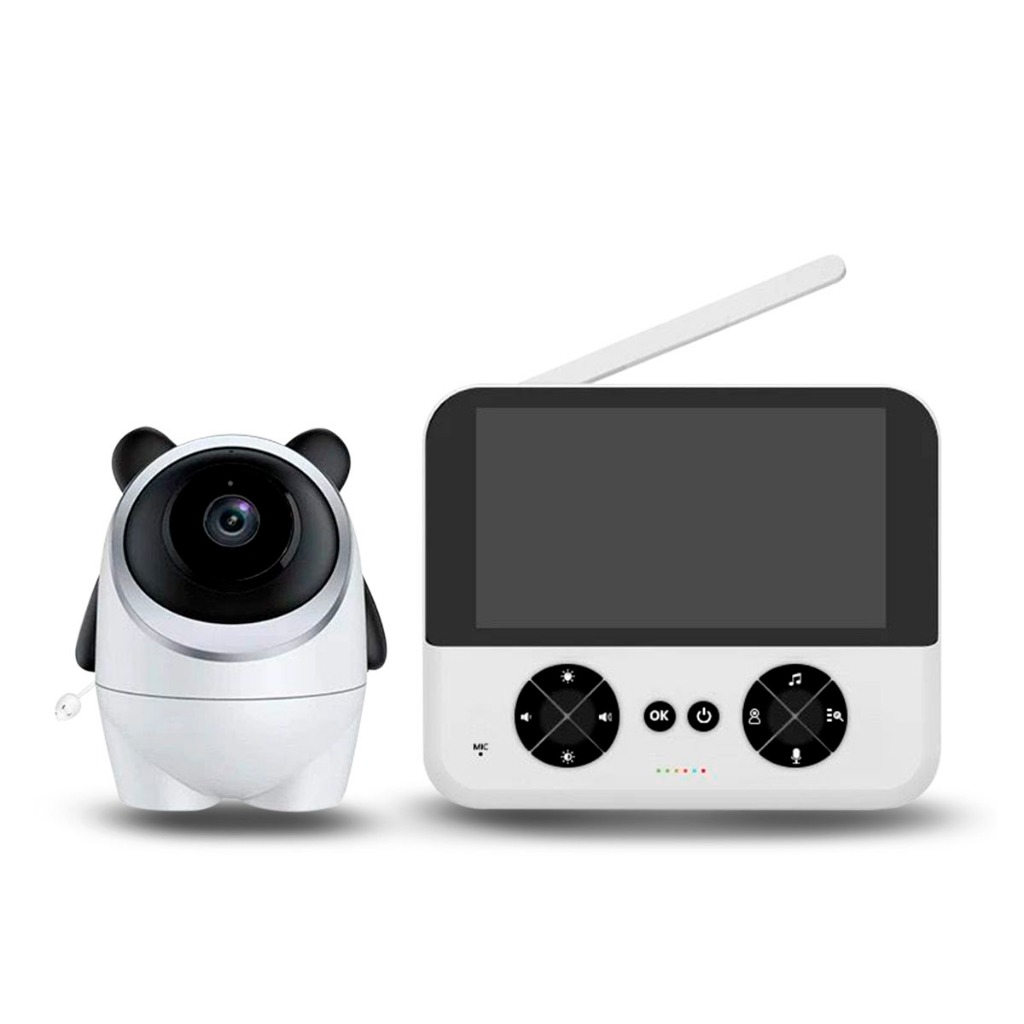 Babá Eletrônica Baby Câmera Com Monitor Som Bivolt Branco