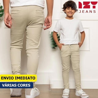 Calça Alfaiataria Infantil 2 ao 16 Bolsos Social Fino Elastano Alta Qualidade Slim Fit Calça Sarja em Oferta na Shopee