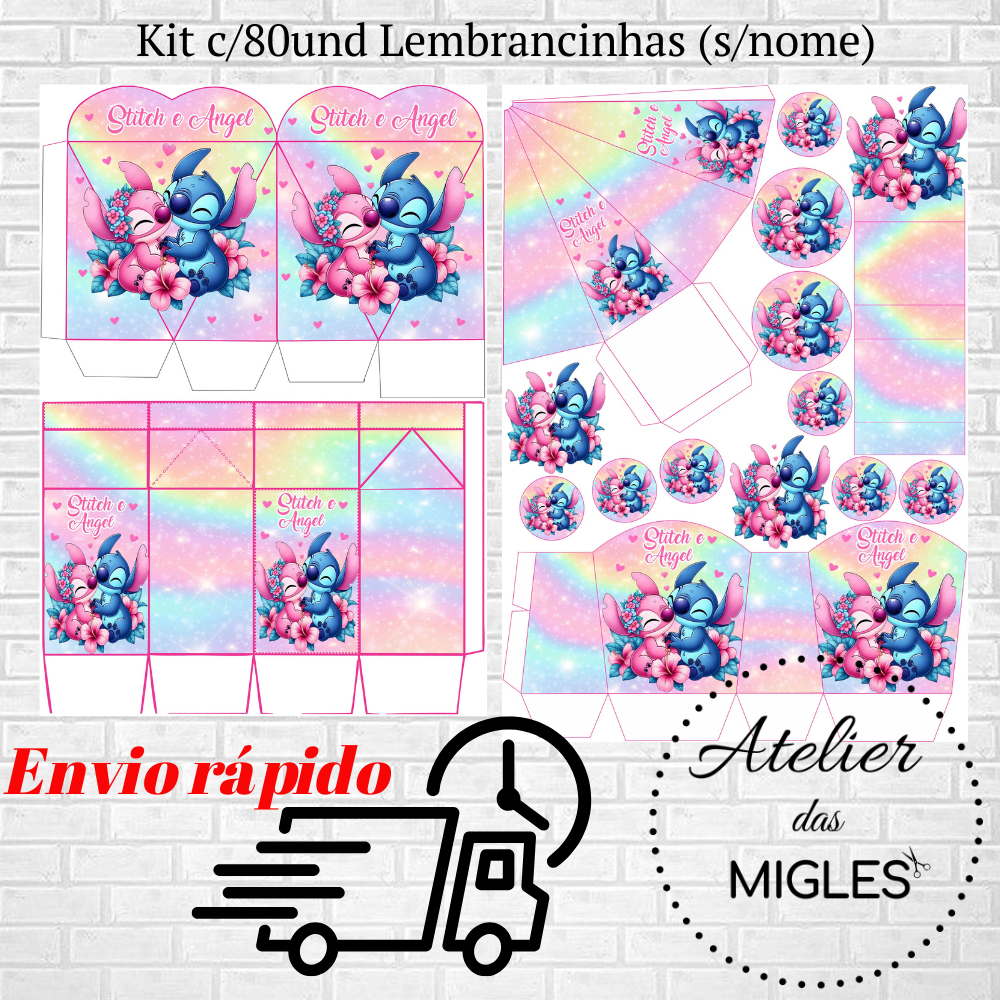 Kit c/80und lembrancinhas TEMA STITCH (sem nome) - Envio rápido!!!