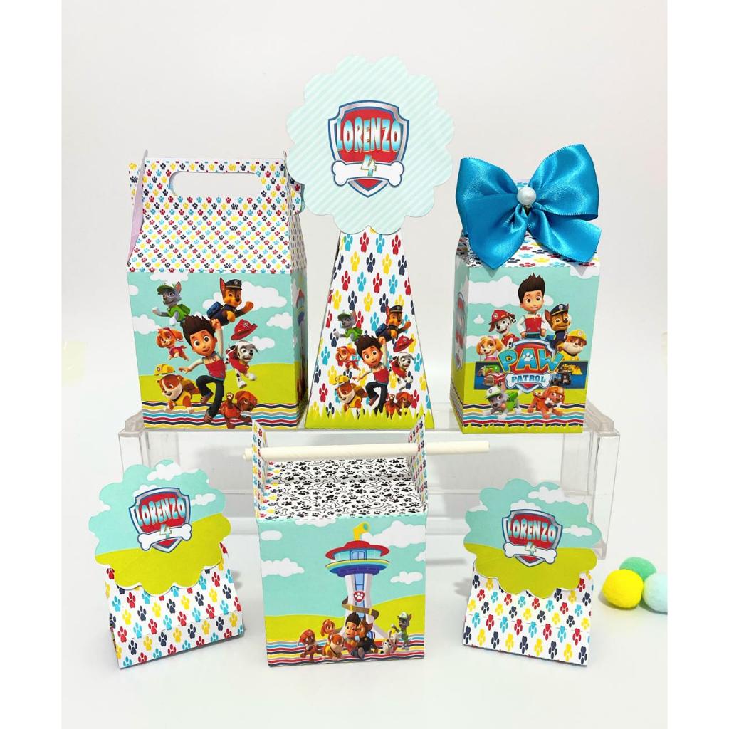 Kit Festa  Personalizado Patrulha Canina Pegue e Monte Lembrancinhas - Aniversário - Caixinhas Personalizadas - Papelari