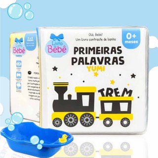 Livros de Banho Para Bebês Primeiras Palavras Alto-Contraste Interativo em Oferta na Shopee
