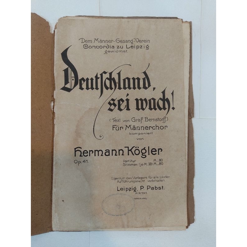 Partitura Alemã Antiga (Início do Sec.XX)