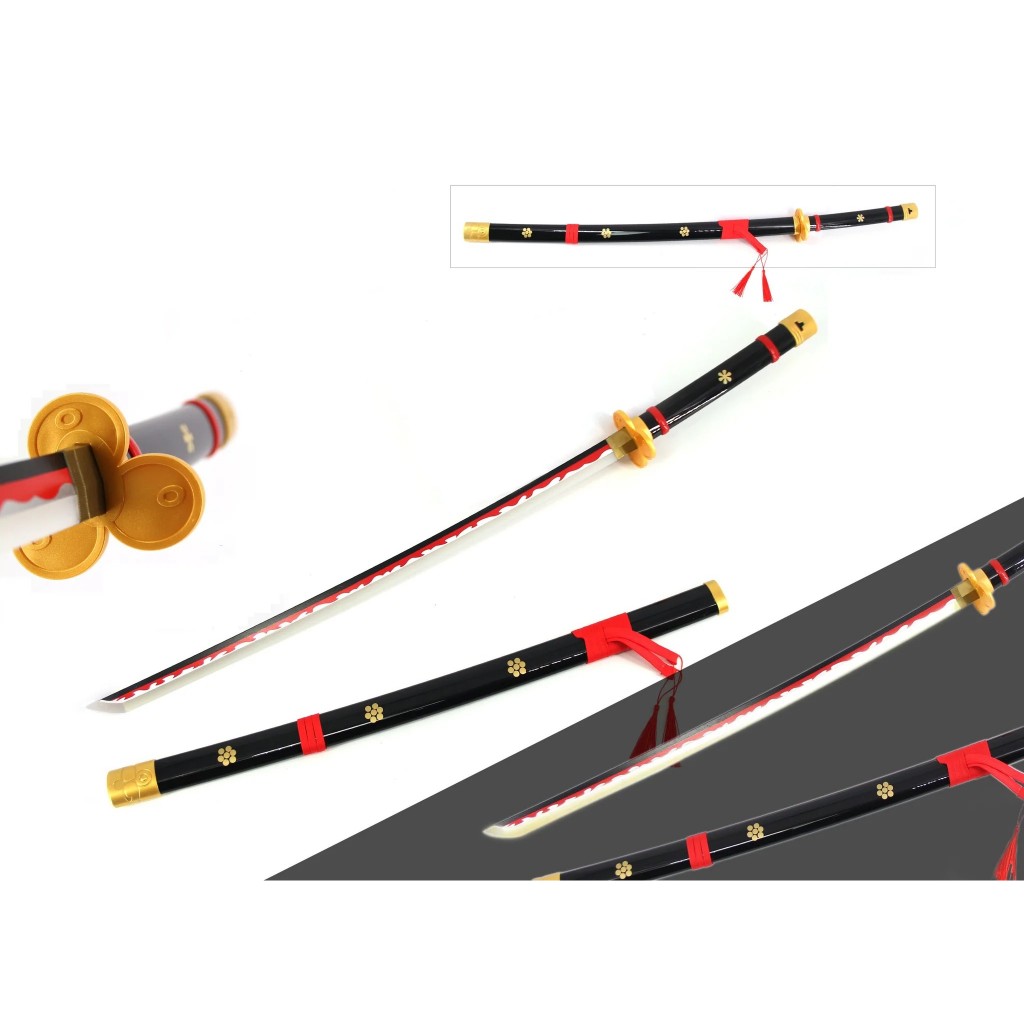 ESPADA BLACK ENMA DE BAMBU LUMINOSA ONE PIECE ICHIMOJI RORONOA ZORO ORNAMENTAL COLEÇÃO ANIME KATANA