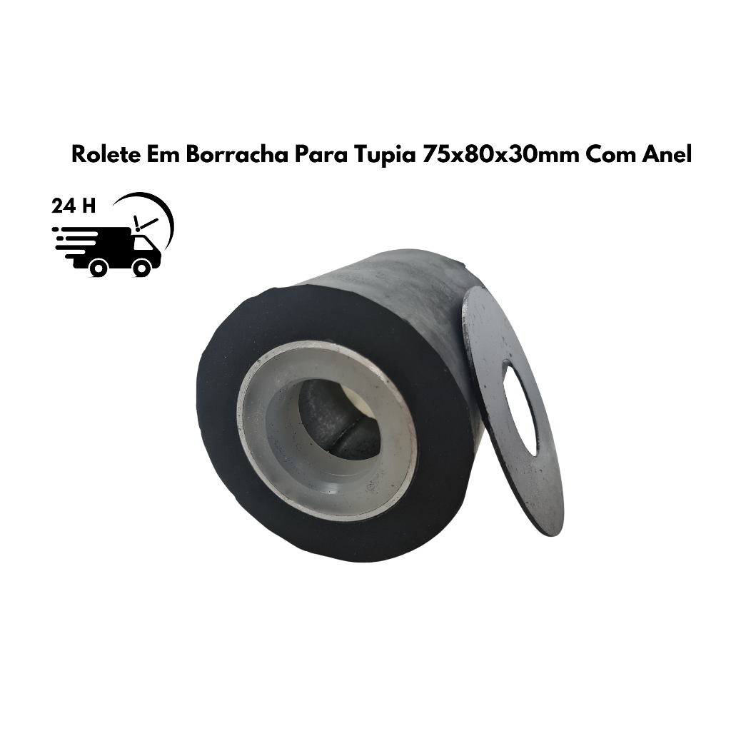 Rolete Em Borracha Para Tupia 75x80x30mm Com 2 Anéis
