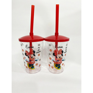 15 Copos Twister Shake com Tampa e Canudo Personalizado Minnie em Oferta na Shopee