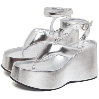 Tamanco Sandália Plataforma Feminina Prata Metalizado Dubuy IZA 2104DB em Oferta na Shopee