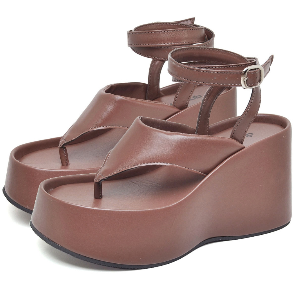 Tamanco Plataforma Feminino Sandália Marrom Original Dubuy IZA 2104DB em Oferta na Shopee