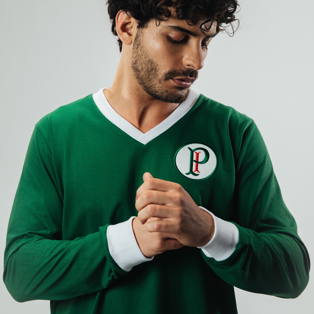 Camisa Palmeiras Retrô Tri Paulista Palestra Itália 32/33/34 Relíquia Manga Longa Masculina Oficial