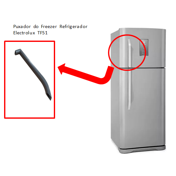 Puxador do Freezer Refrigerador Electrolux TF52/TF51 - 41cm
