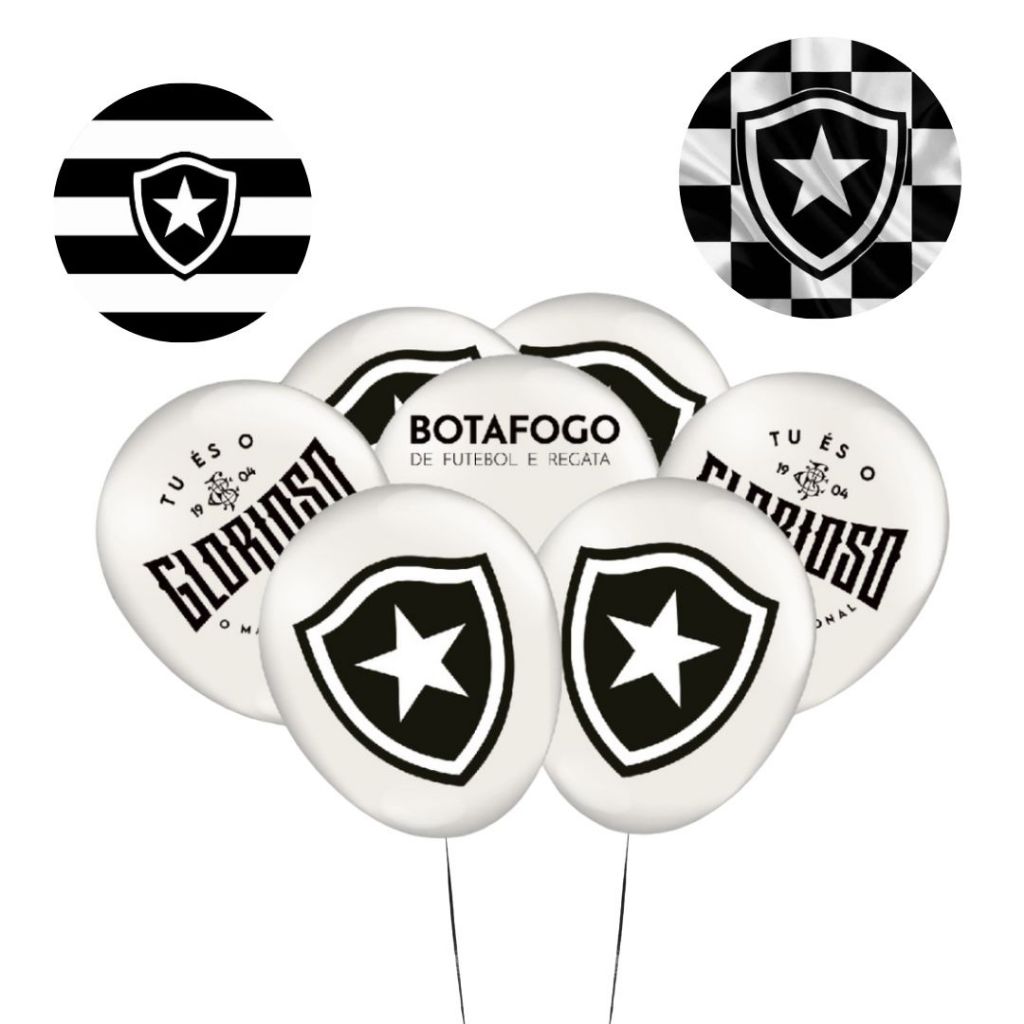 25~125 BALÃO BEXIGA FESTA BOTAFOGO OFICIAL FUTEBOL  n°9 FESTCOLOR em Oferta na Shopee