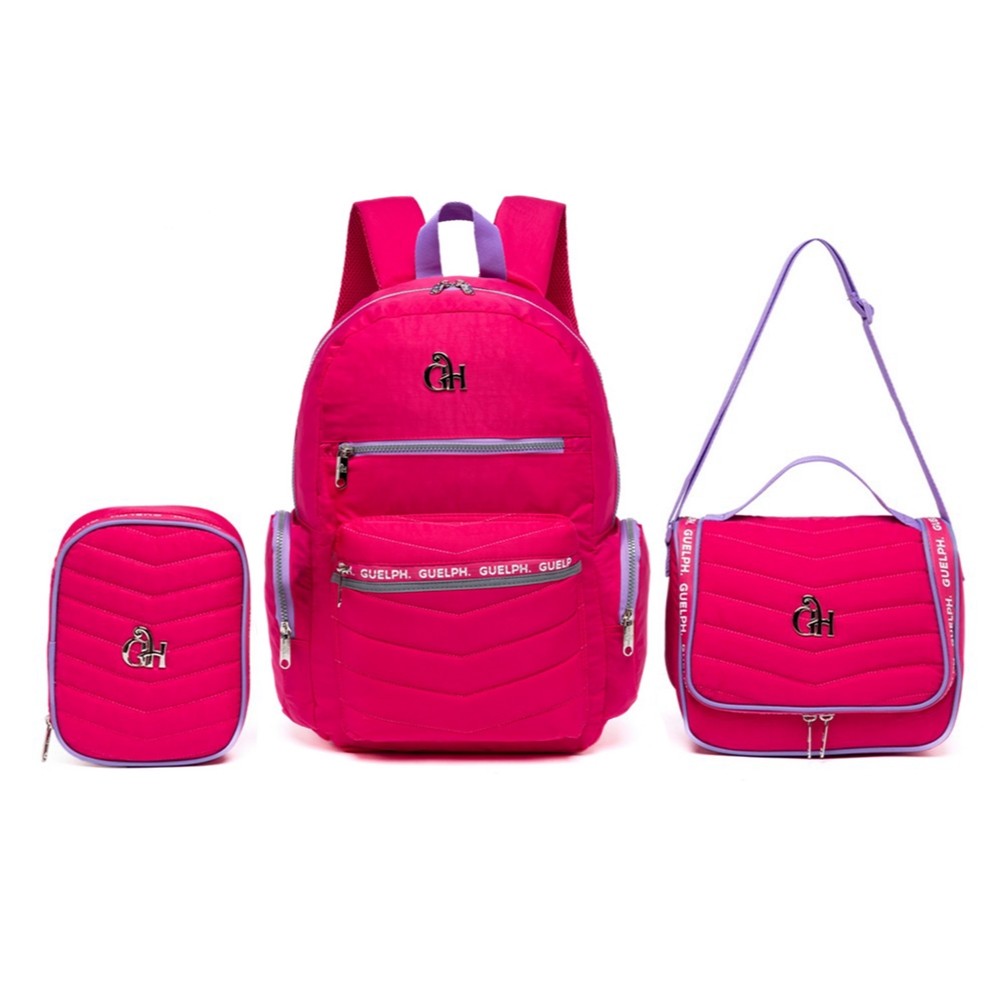 Kit Escolar Mochila de Costas Feminina Juvenil Lancheira Térmica e Estojo - Baby & Kids Fashion