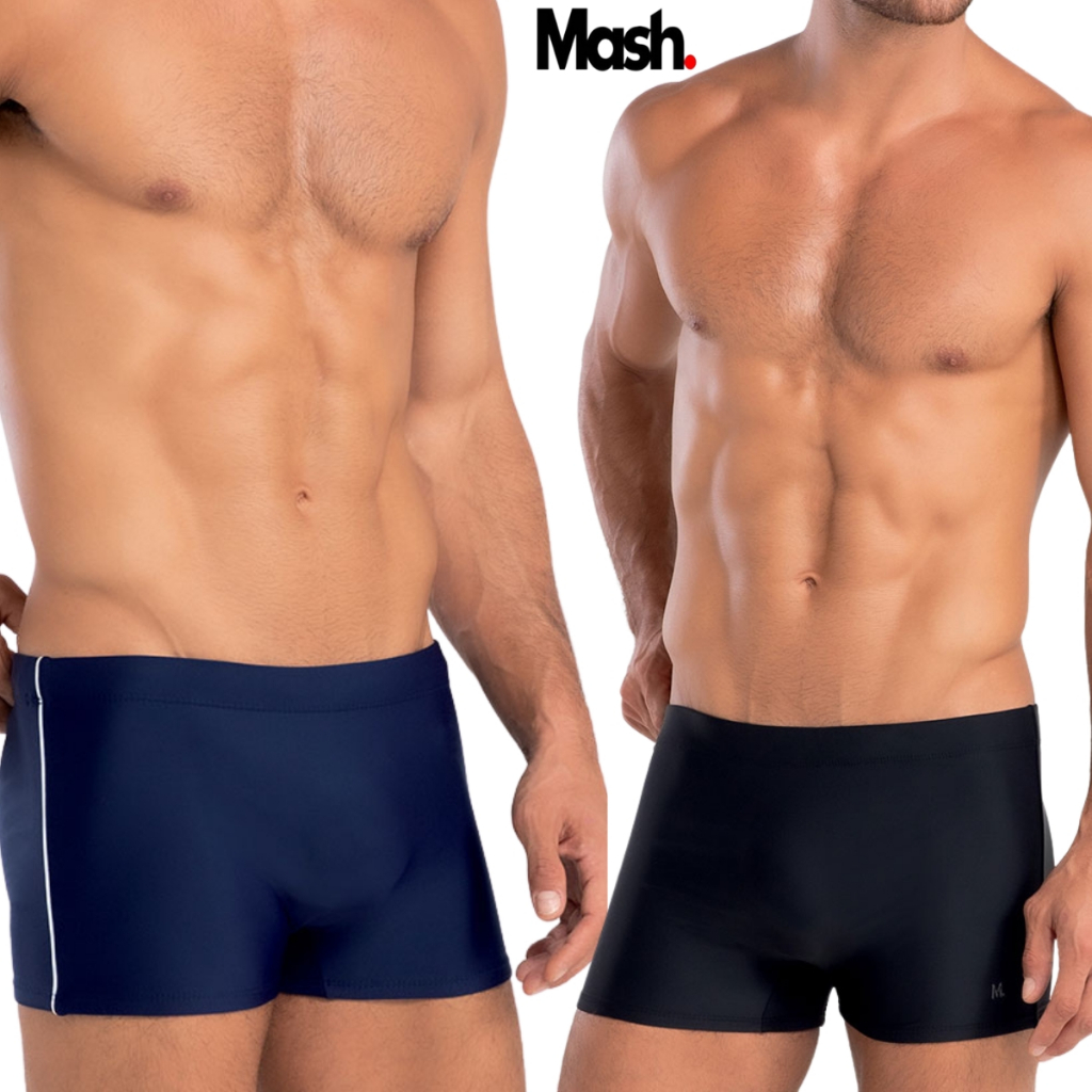 Sunga Mash Adulto Masculino Boxer Box Lisa Diversas Cores Verão Piscina Praia Proteção Uv50+ Lycra