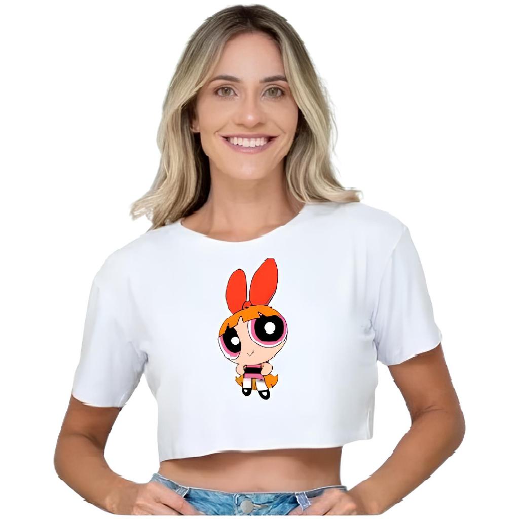 Croped Feminino Blusinha Meninas Super Poderosas Em Malha Leve Confortavel