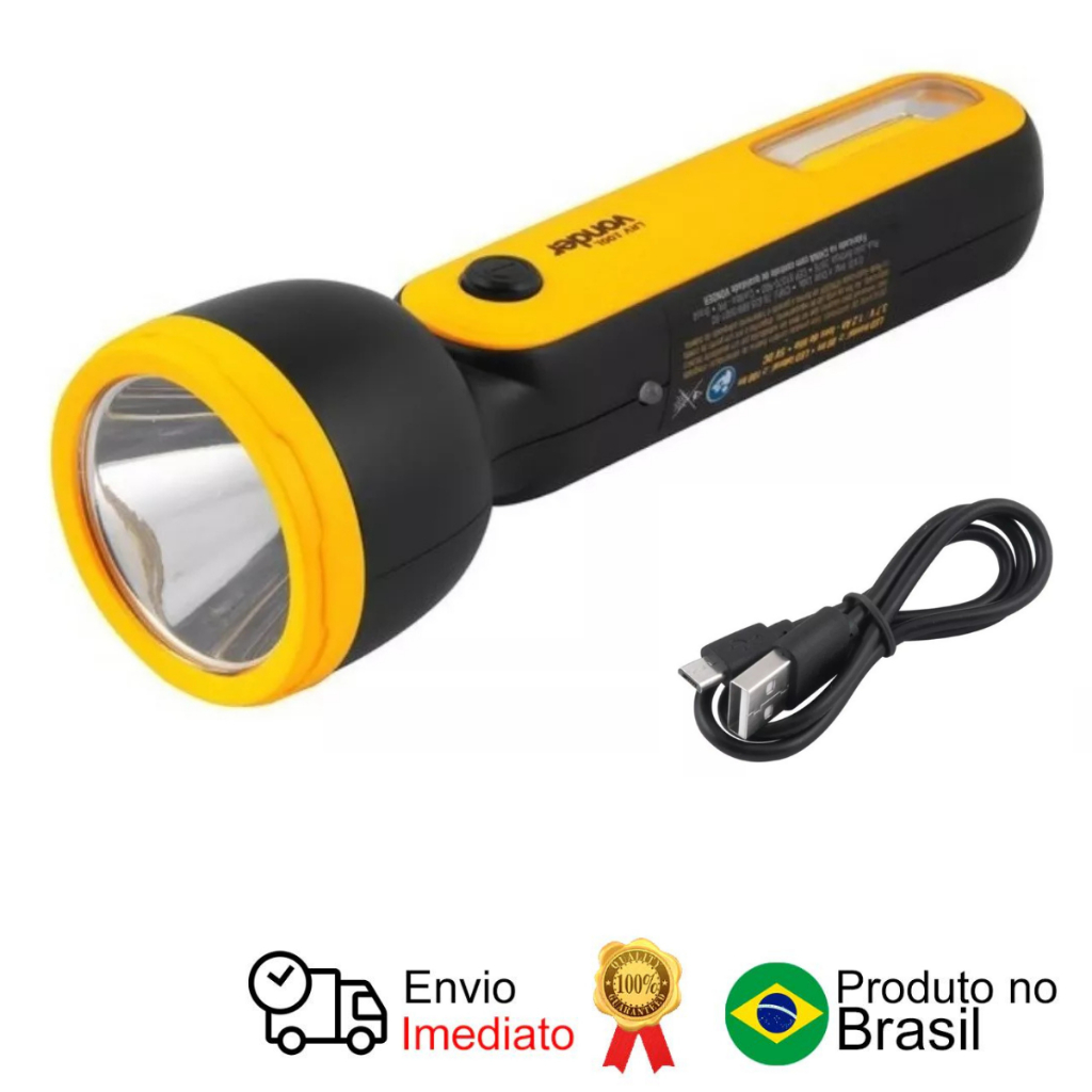 Lanterna Recarregável Bateria de Lítio 80-100 Lúmens  Led Lrv 100L Vonder em Oferta na Shopee