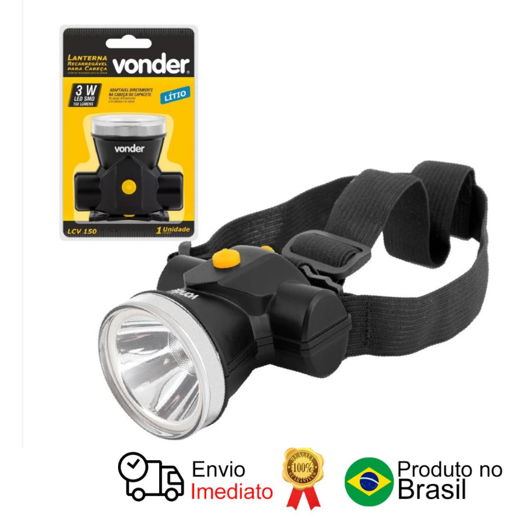 Lanterna De Led Para Cabeça Recarregável Lcv 150 Vonder em Oferta na Shopee