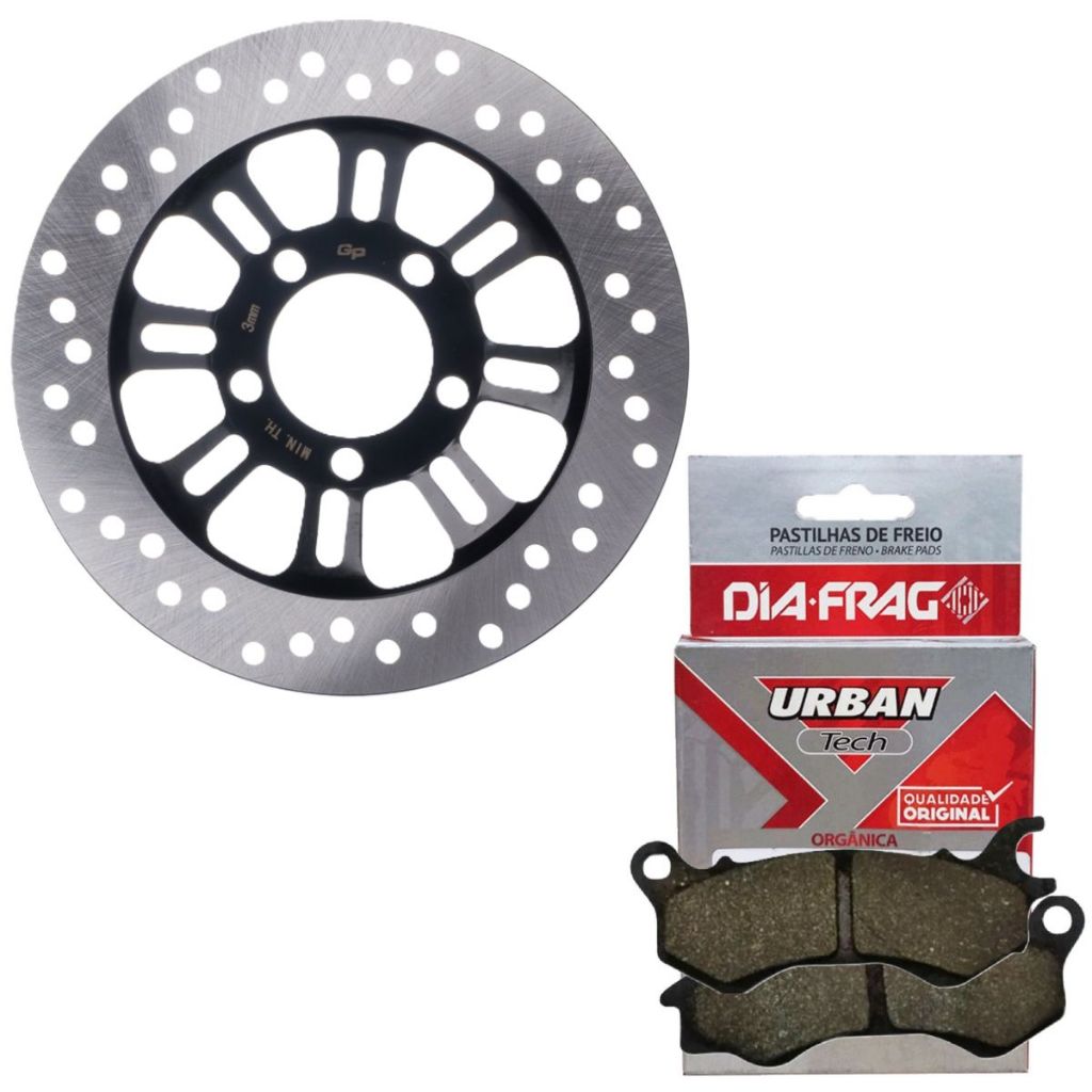 Disco de Freio Dianteiro Cg 150 Titan Combi Brake 2015 A 2017 + Pastilhas Diafrag em Oferta na Shopee