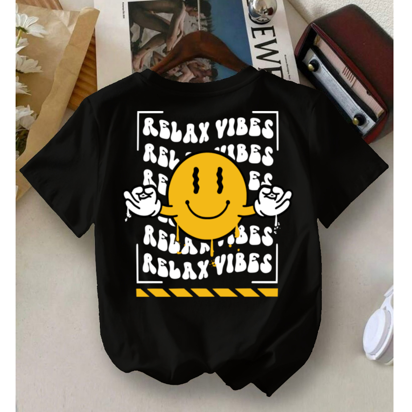 Camiseta Menino Manga Curta Oversized Estampa Personalizada Relax Vibes 4 ao 16