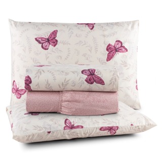 Jogo de Lençol 4 e 3 Peças Solteiro Casal Queen King 200 Fios Estampado Avere em Oferta na Shopee