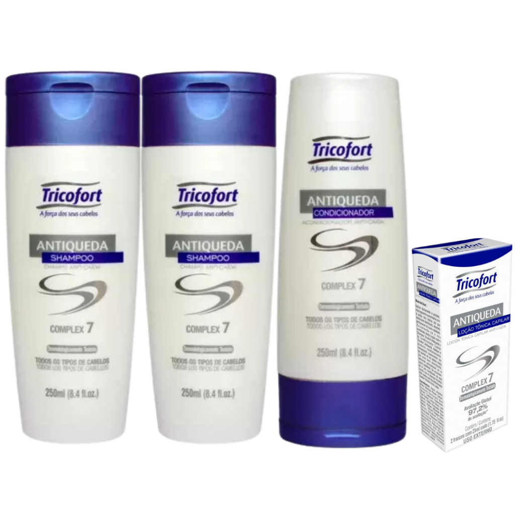 Kit Tricofort 2 Shampoo + 1 Condicionador + 1 Tônico Capilar Antiqueda Original! em Oferta na Shopee