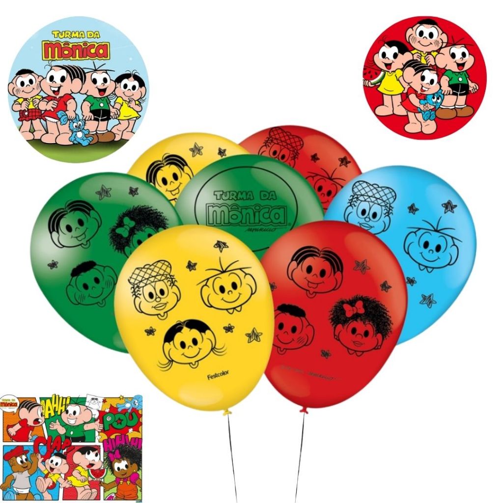 25 BALÃO TURMA DA MÔNICA N°9 FESTCOLOR em Oferta na Shopee