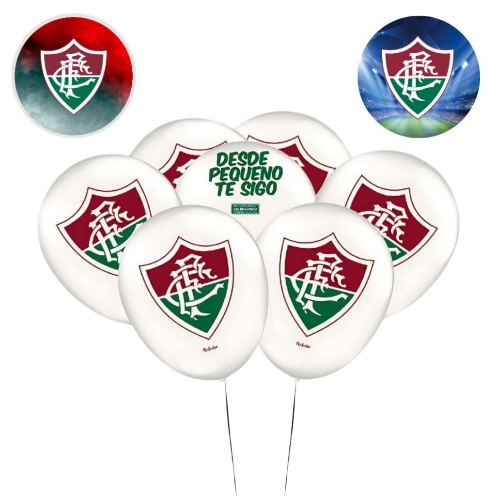 25 ~125 BALÃO BEXIGA FESTA FLUMINENSE OFICIAL FUTEBOL  n°9 FESTCOLOR - Home & Living