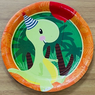 8 ~32 PRATO FESTA  DINOSSAURO  BABY DE PAPEL 18 CM FESTCOLOR em Oferta na Shopee