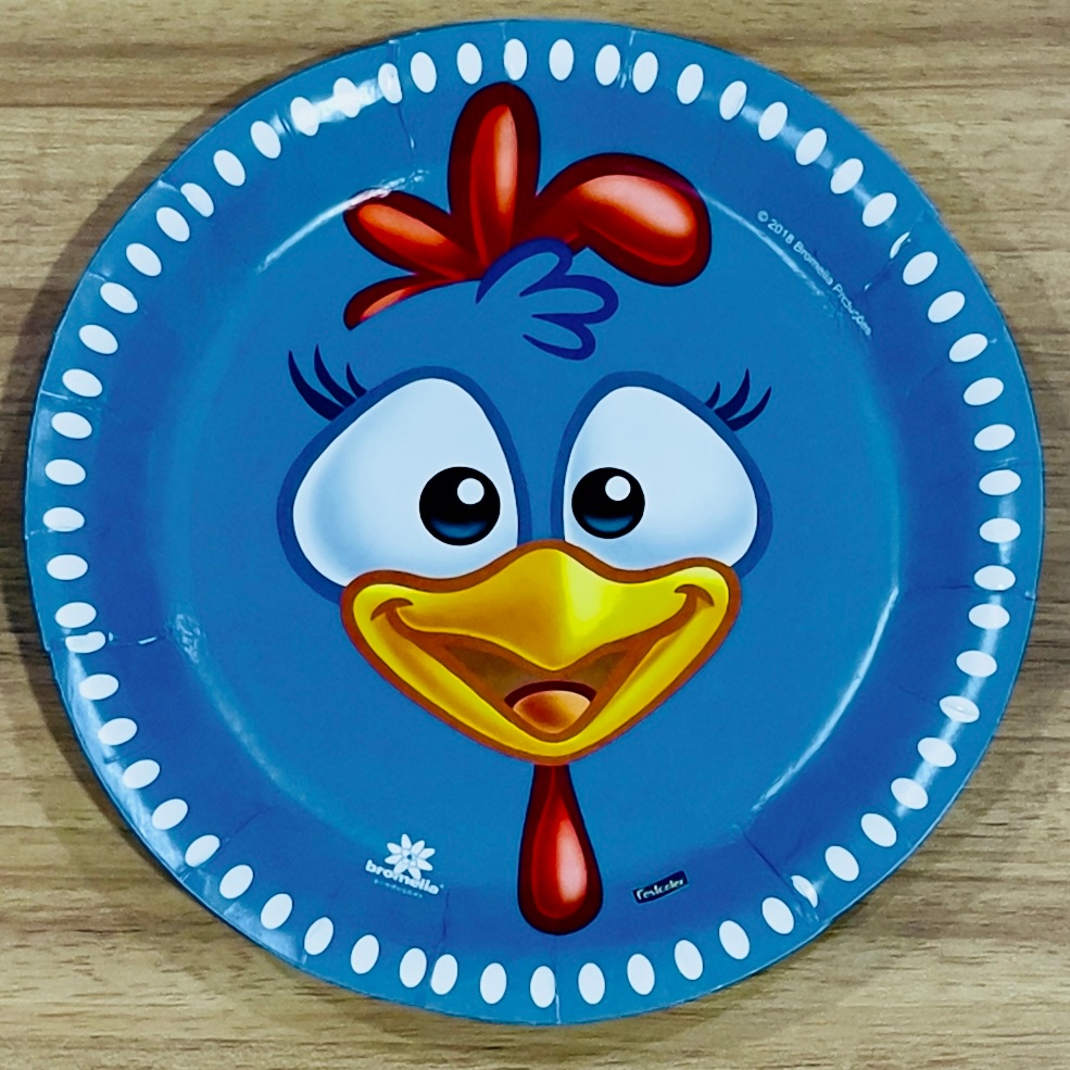 8 ~32 PRATO FESTA GALINHA PINTADINHA DE PAPEL 18 CM FESTCOLOR em Oferta na Shopee