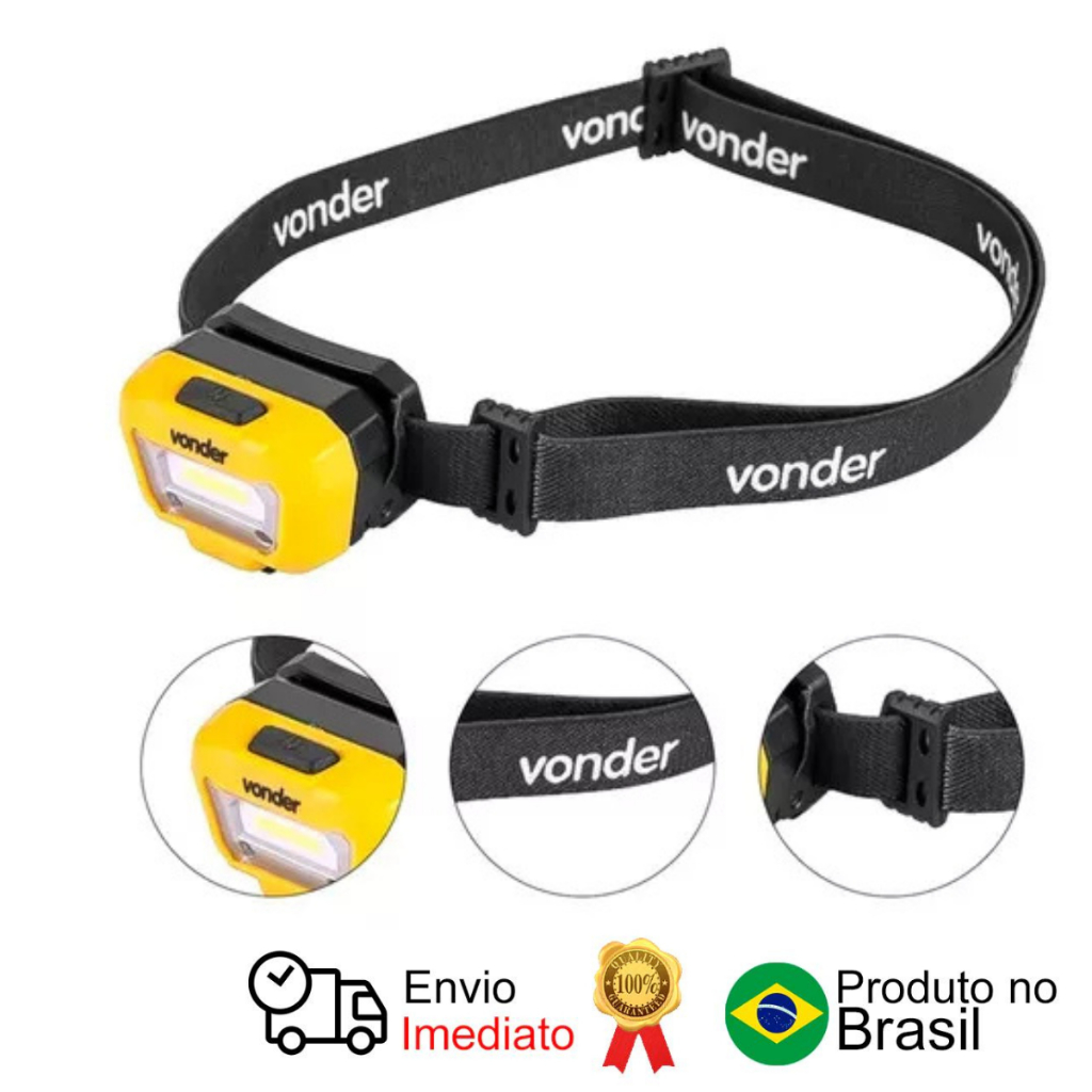 Lanterna Cabeça Recarregável Led Cob Lcv 200 Vonder em Oferta na Shopee