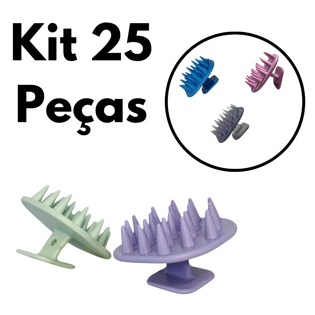 Kit 25 Escova Massageadora De Silicone