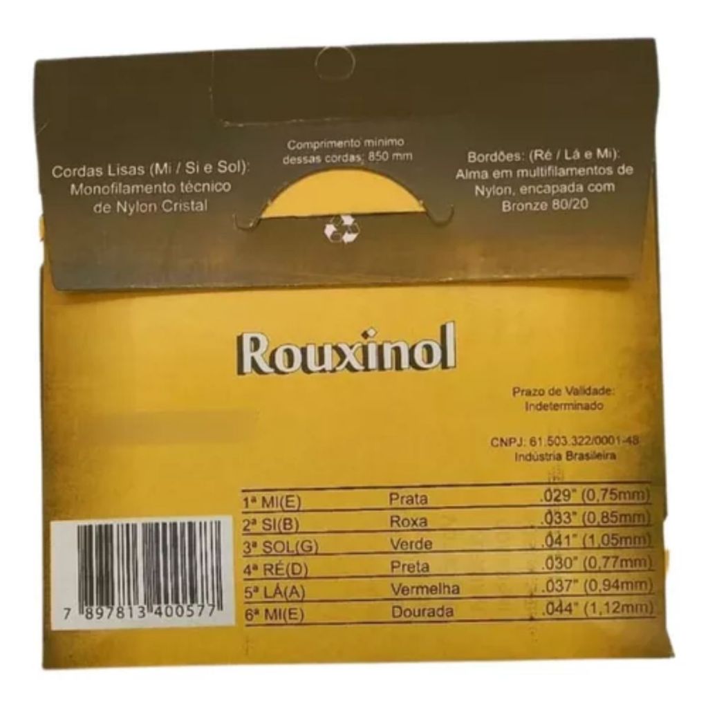 Encordoamento Nylon Tensão Alta Com Bolinha Rouxinol R57