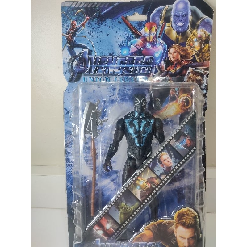 boneco pantera negra + acessório de vibranium