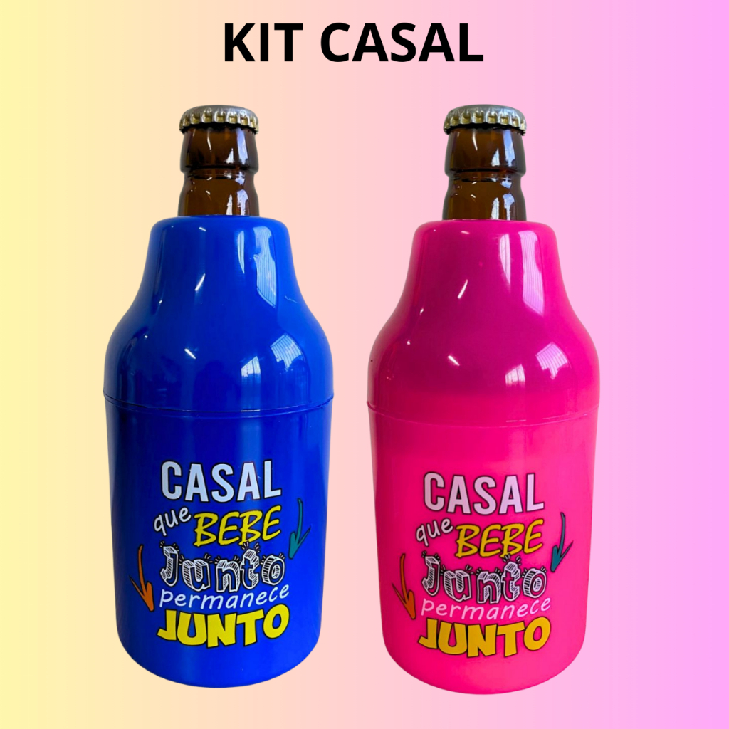 Kit C/2 Casal Suporte De Cerveja Long Neck Litrinho 350ml Time Futebol em Oferta na Shopee